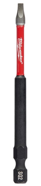 MILWAUKEE SHOCKWAVE IMPACT BIT, #2 SQ DR X 3-1/2